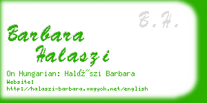 barbara halaszi business card